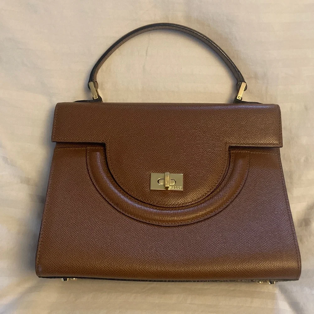 Bally Brown Leather Top Handle Bag